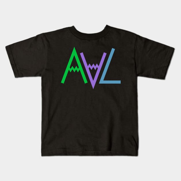 Asheville, NC Pastel Mountains Kids T-Shirt by nonbeenarydesigns